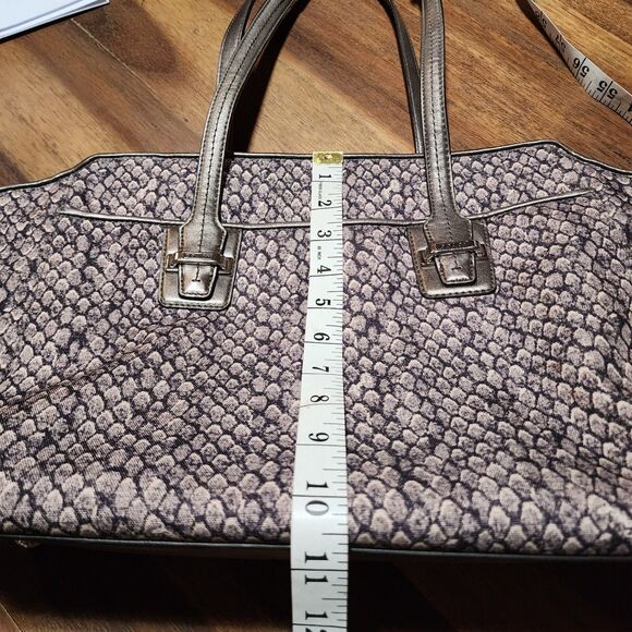 Coach Taylor Snake Print Alexis Tote Carryall Shoulder Bag Leather Trim F26034 - Picture 13 of 15